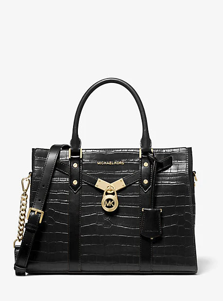 Nouveau Hamilton Large Crocodile Embossed Leather Satchel - Image 16