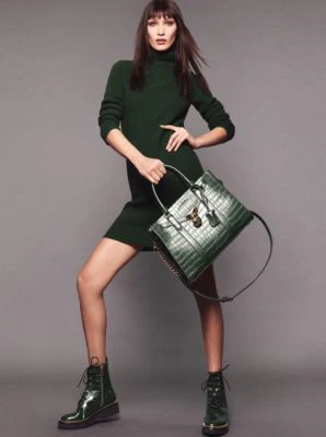 Nouveau Hamilton Large Crocodile Embossed Leather Satchel - Image 6