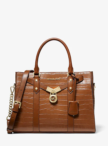 Nouveau Hamilton Large Crocodile Embossed Leather Satchel - Image 9