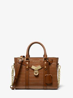 Nouveau Hamilton Small Crocodile Embossed Leather Satchel - Image 7