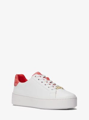 Poppy Faux Leather and Logo Sneaker - Image 6