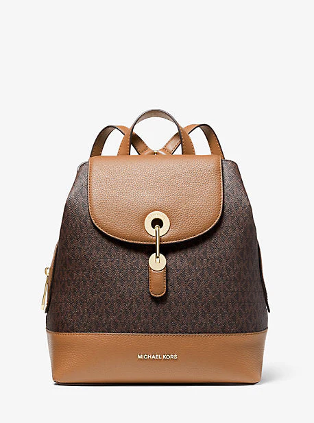 Raven Medium Logo and Pebbled Leather Backpack