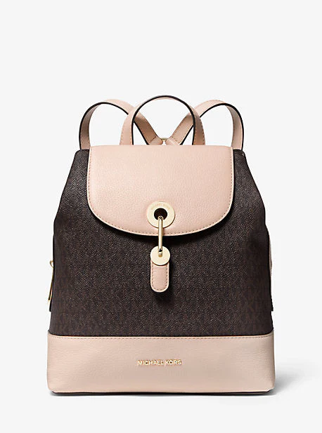 Raven Medium Logo and Pebbled Leather Backpack - Image 11