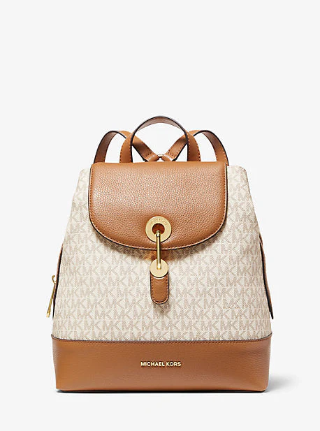 Raven Medium Logo and Pebbled Leather Backpack - Image 21