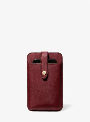 Saffiano Leather Smartphone Crossbody Bag - Image 37