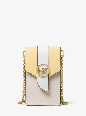 Small Tri-Color Saffiano Leather Smartphone Crossbody Bag - Image 2