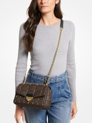 SoHo Large Studded Quilted Signature Logo Shoulder Bag - Image 5
