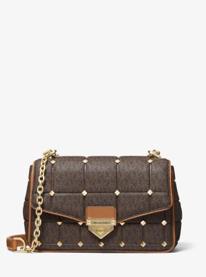 SoHo Large Studded Quilted Signature Logo Shoulder Bag - Image 7
