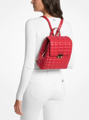 Tribeca Small Quilted Leather Backpack - Image 4