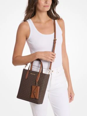 Vincent Small Signature Logo Convertible Tote Bag with Card Case - Image 4